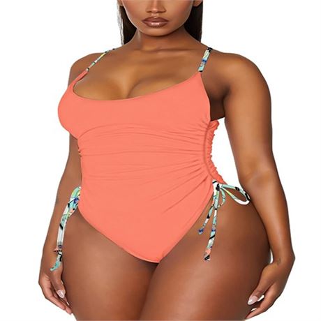 Viottiset Womens One Piece Swimsuit Tummy Control High Cut Cheeky Ruched xl