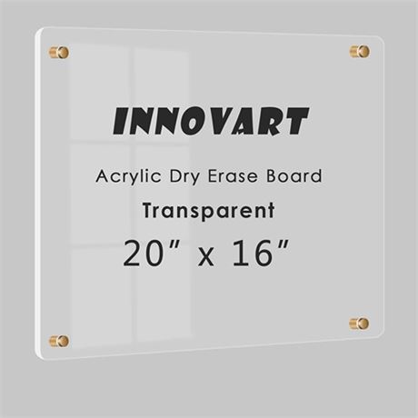 INNOVART Acrylic Dry Erase Board 20 x 16 Black A
