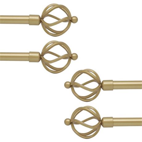 KNOBWELL Gold Curtain Rods Empyrean Grace Brass
