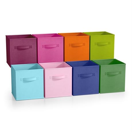 Sorbus Fabric Storage Cubes - 8 Foldable Storage Bins for Organizing Pantry Cub