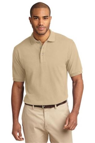 Port Authority Heavyweight Cotton Pique - Stone - Size Small