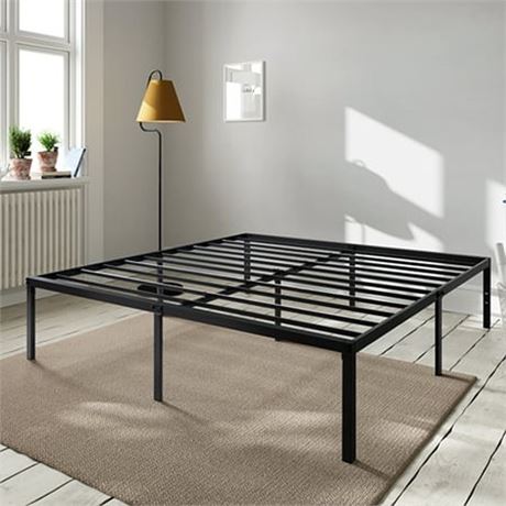 Amolife Heavy Duty King Size Metal Platform Bed Frame with 16.5   Large Under B