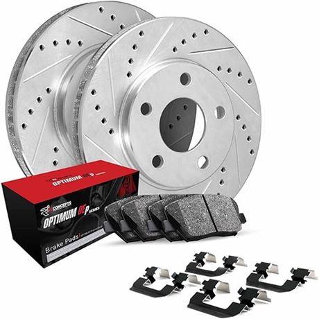 R1 Concepts Front Brakes and Rotors Kit Front Brake Pads Brake Rotors and Pads