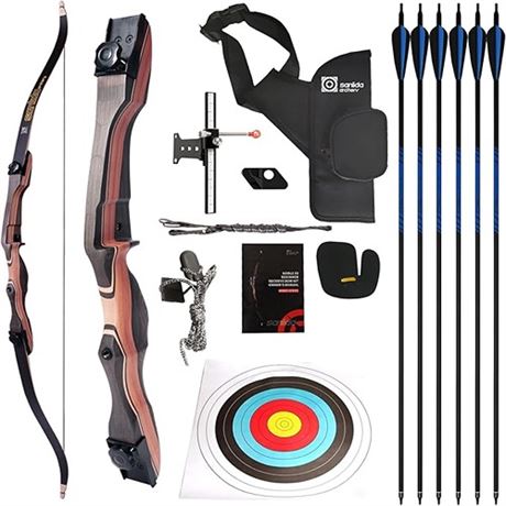 Sanlida Noble Standard Target Archery Beginner Recurve Bow and Arrows Kit for Ad