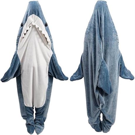 (Size Small) Shark Blanket Hoodie Onesie Adult & Kid Wearable