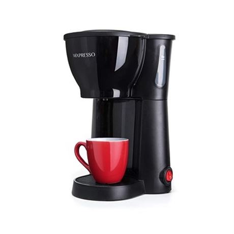 Mixpresso Mini Compact Drip Coffee Maker with Brewing Basket  Black Small Coff.