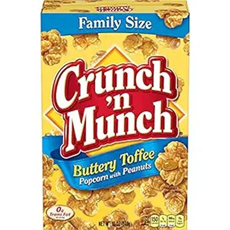 CRUNCH N MUNCH Buttery Toffee Popcorn with Peanuts. (Pack of 6-BEST-072024
