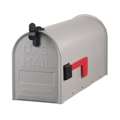 50993 Grayson Classic Galvanized Steel Post Mount Mailbox Gray