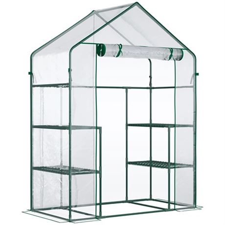 Outsunny 5 x 2.5 x 6.5 Mini Walk-in Greenhouse Kit Portable Green House with