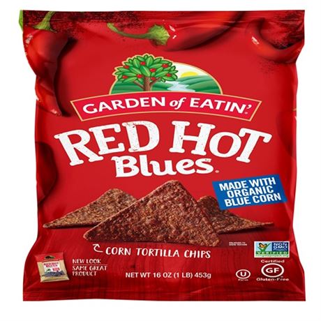 Garden of Eatin Organic Blue Corn Redhot Tortilla Chips 16 Oz