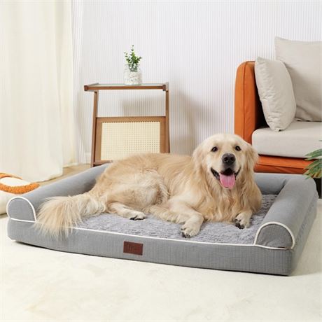 TJSOULER Orthopedic Dog Beds for Large DogsWaterproof Lined Egg Crate Foam Pet