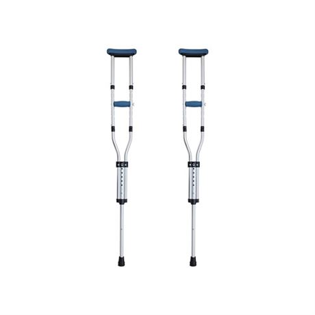 MaxWorks 50601 Folding Aluminum Adjustable Height Underarm Crutches Blue