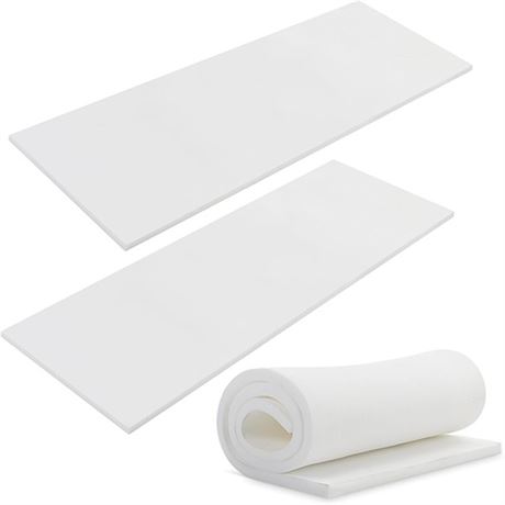3 Pcs 1 x 24 x 72 Upholstery Foam High Density Cushion Foam White Polyurethan