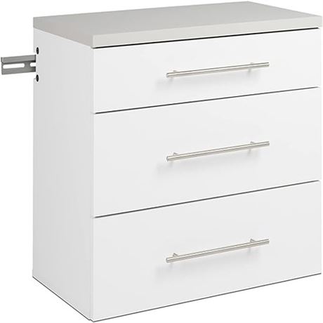 Prepac HangUps 3-Drawer Base Storage Cabinet White