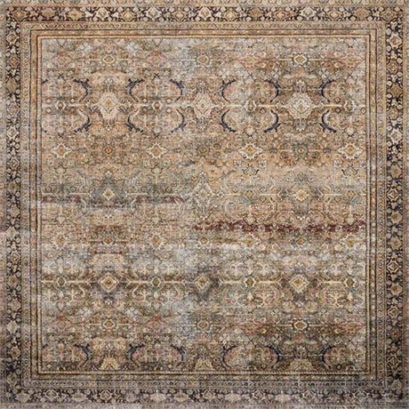 Layla OliveCharcoal 9 Ft. X 12 Ft. Distressed Oriental Printed Area Rug