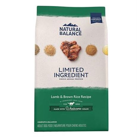 Limited Ingredient Adult Dry Dog Food with Healthy Grains Lamb & Brown Rice Rec