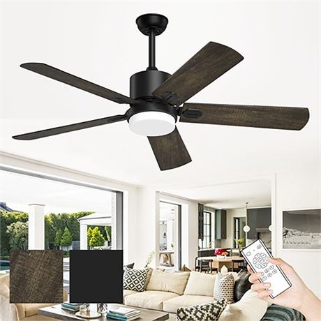 Obabala Ceiling Fans with Lights and Remote Outdoor Black Fan with Lights