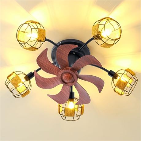 COCOSTAR Boho Ceiling Fan with Lights and Reversib