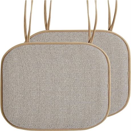 Elegant comfort Chair Cushion Covers Set of 2 Mosaic Textured Pattern Taupe