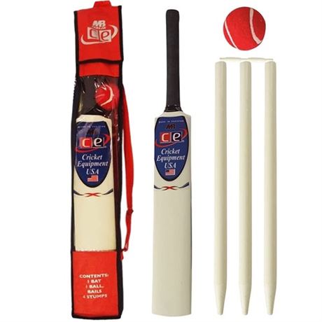 Junior Cricket Bat Set Wooden Gift Size 4 6 by CE