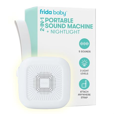 Frida Baby 2-in-1 Portable Sound Machine for Baby  Nightlight  White Noise Sou