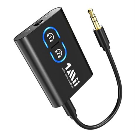 1Mii Bluetooth 5.3 Transmitter Receiver for TV to Wireless Headphones Dual Link
