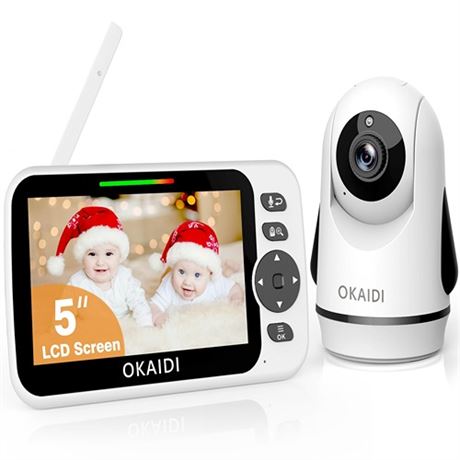 OKAIDI Video Baby Monitor with Camera and Audio 5 Display Baby Monitor No WiFi