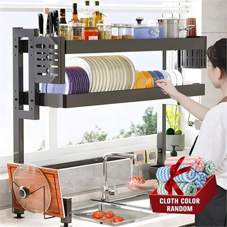 RELOIVE Dish Drying Rack Over The SinkAdjustable Dish Rack over Sink 3 Tier Me