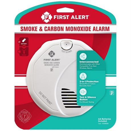 First Alert Smoke and Carbon Monoxide Alarm- Wired or Battery