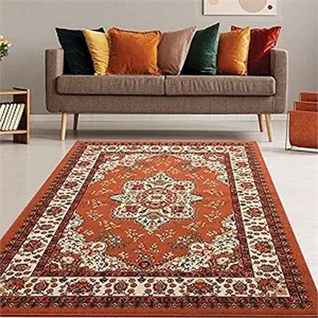 Antep Rugs Alfombras Oriental Traditional Area Rug (Rust Brown 710 x 10)