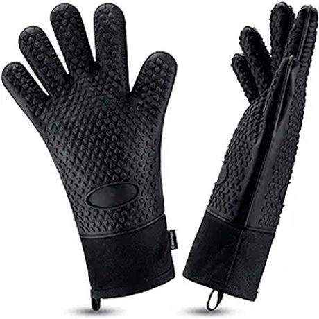 Guantes de barbacoa guantes de silicona resistentes al calor guantes largos im