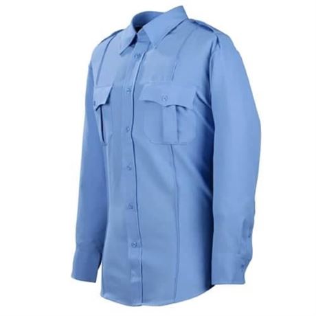 DutyPro Long Sleeve Polyester Solid Men's Shirt - Blue - Size 5XL X-Long