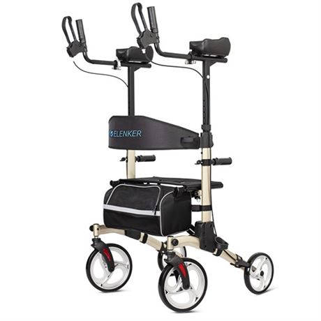 ELENKER Upright Walker Stand Up Folding Rollator W