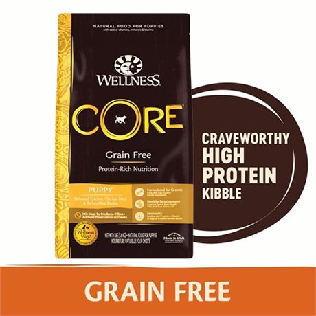 Wellness CORE Natural Grain Free Dry Dog Food  Puppy  26-Pound Bag
