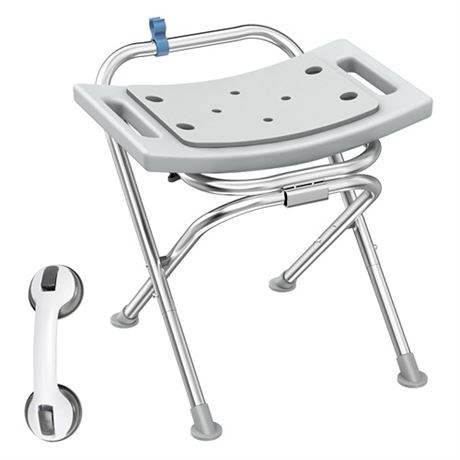 UGarden Heavy Duty Stainless Steel Shower Chair Seat Folding Shower Chair for I