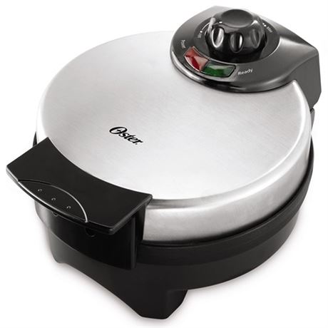 Oster 8  Nonstick Belgian Waffle Maker with Temperature Control  Silver