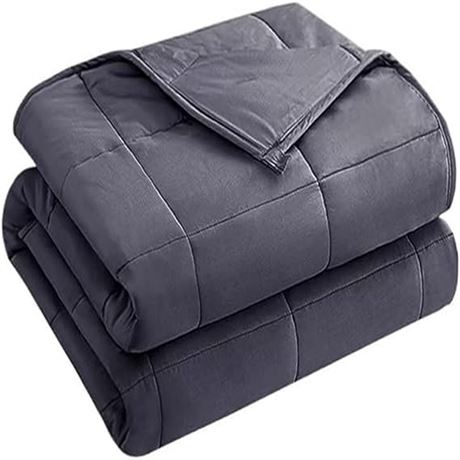 yescool Weighted Blanket for Adults (15 lbs 60 x 80 Grey) Cooling Heavy Blank