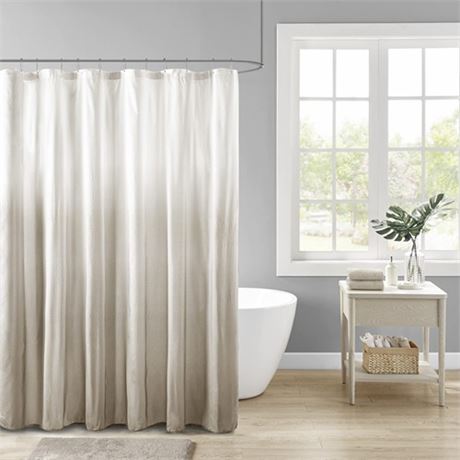 Madison Park Ara Shower Curtain Seersucker Design Ombre Print Modern Bathroom D