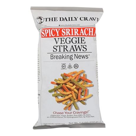 The Daily Crave Spicy Sriracha Veggie Straws ( 8 PACK ) BEST BY MAY 1924