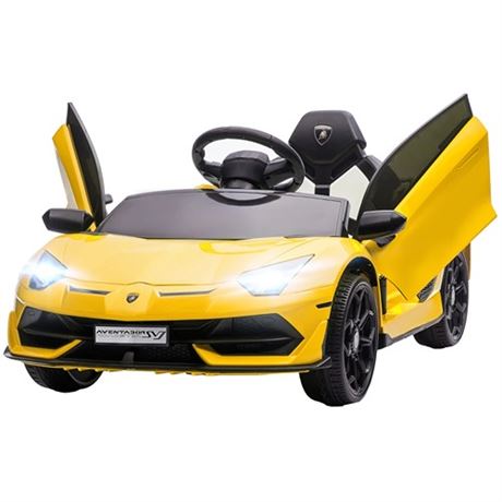 Aosom Lamborghini Licensed Kids Ride on Car w Easy Transport Yellow