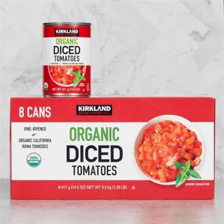 Kirkland Signature Organic Diced Tomatoes, 14.5oz, 8-count