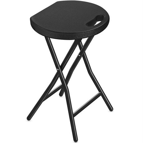 TAVR Furniture Portable Folding Chair with Handle Heavy Duty Round Fold Stool C