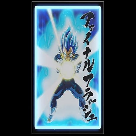 OTAKU Dragon Ball Super Vegeta Beyond Blue LED Neon Poster 8X11 LIMITED EDITION