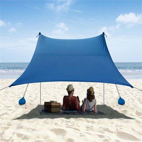 Beach Tent Camping Sun Shelter 10 x 10ft with 4 Sandbags UPF50 Includes Sand S