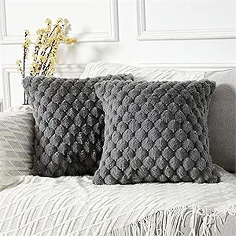 Yaertun Pack of 2 Super Soft Cozy Decorative Throw Pillow Covers Fuzzy Plush Fau