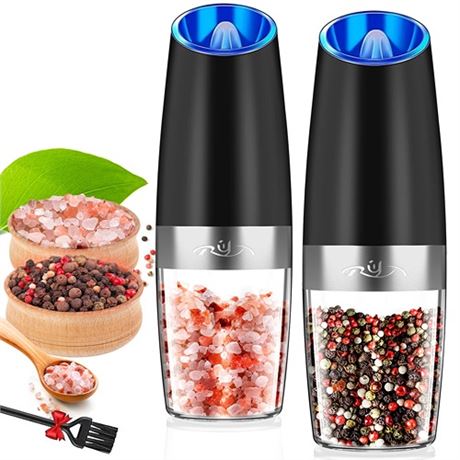 Gravity Electric Salt and Pepper Grinder Set Automatic and Battery-Operated wit