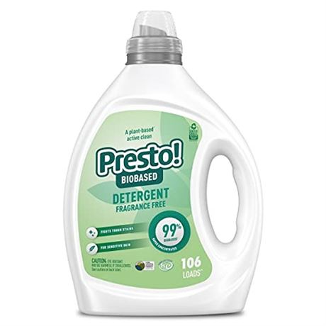 Amazon Brand - Presto! 99 Biobased Concentrated Liquid Laundry Detergent Frag