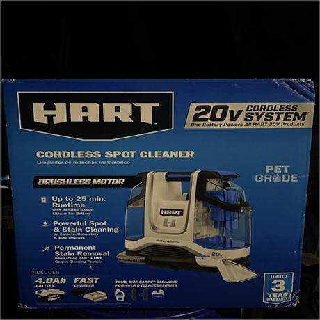 HART 20-Volt Carpet & Upholstery Cordless Spot Cleaner Kit  (1) 4.0Ah Lithium-I