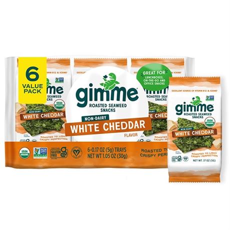 gimMe - White Cheddar - 6 Count - Organic Roasted -best 062024