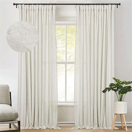 zeerobee Linen Curtains for Living RoomBedroom Linen Curtains 96 Inches Long 2
